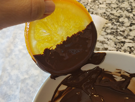 Recepta taronja confitada amb xocolata